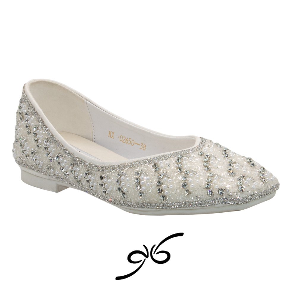 کفش شب زنانه مرواریدی فلت