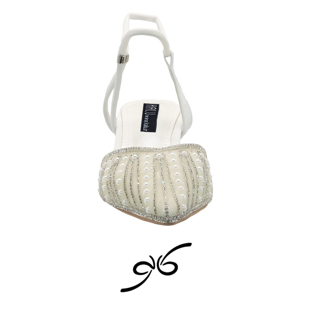 کفش زنانه نگینی مرواریدی پشت باز