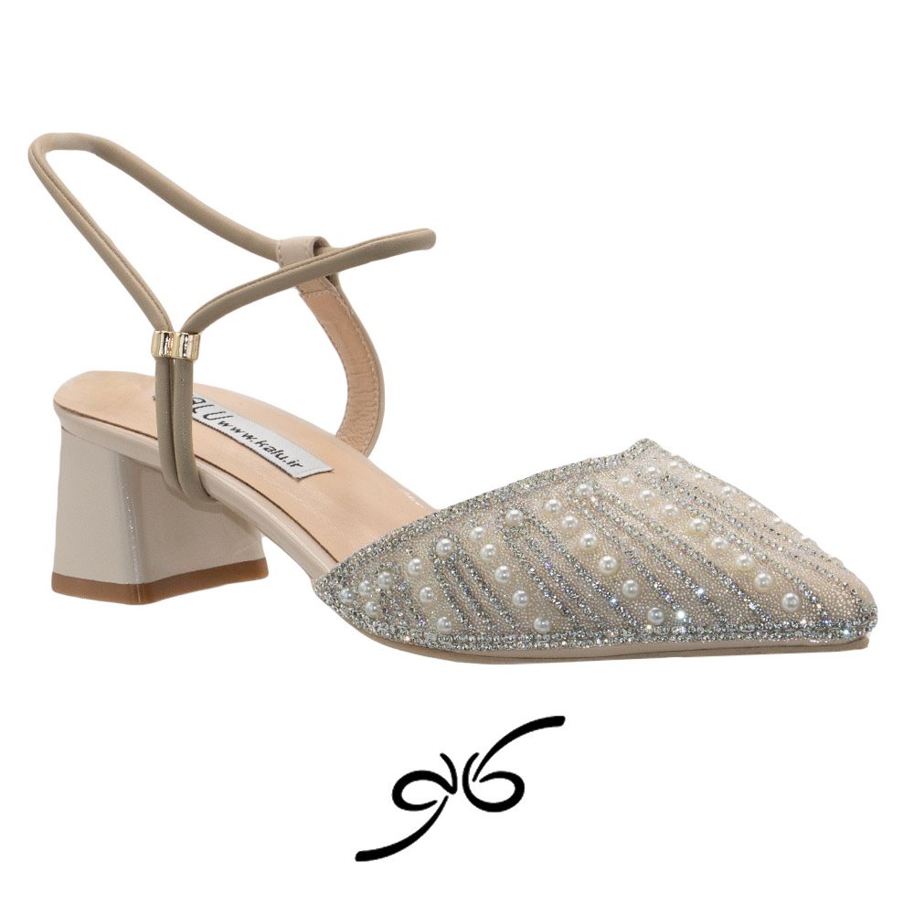 کفش زنانه نگینی مرواریدی پشت باز