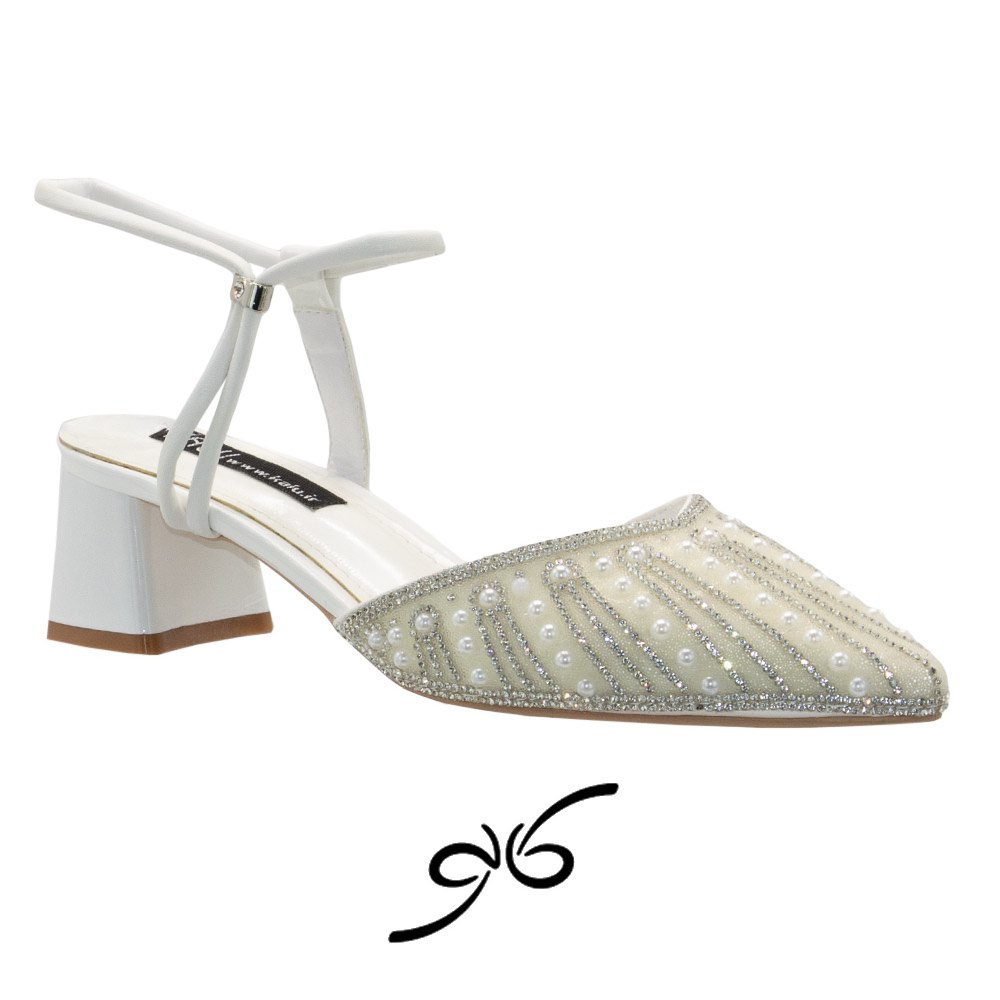 کفش زنانه نگینی مرواریدی پشت باز