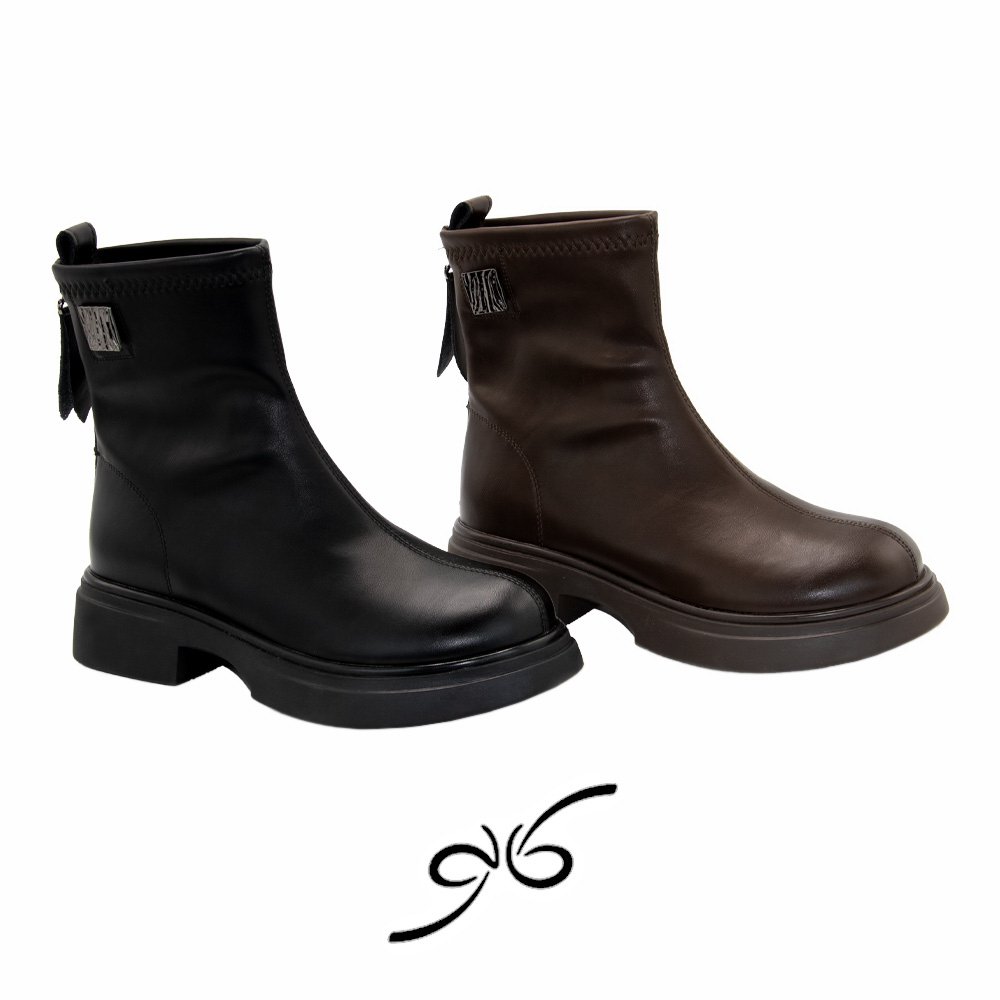 بوت چرم زنانه زیپ دار