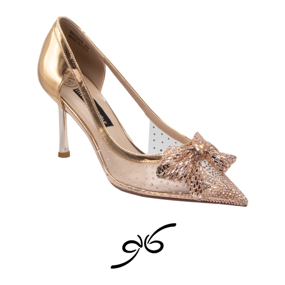 کفش مجلسی زنانه نگینی مدل پاپیونی