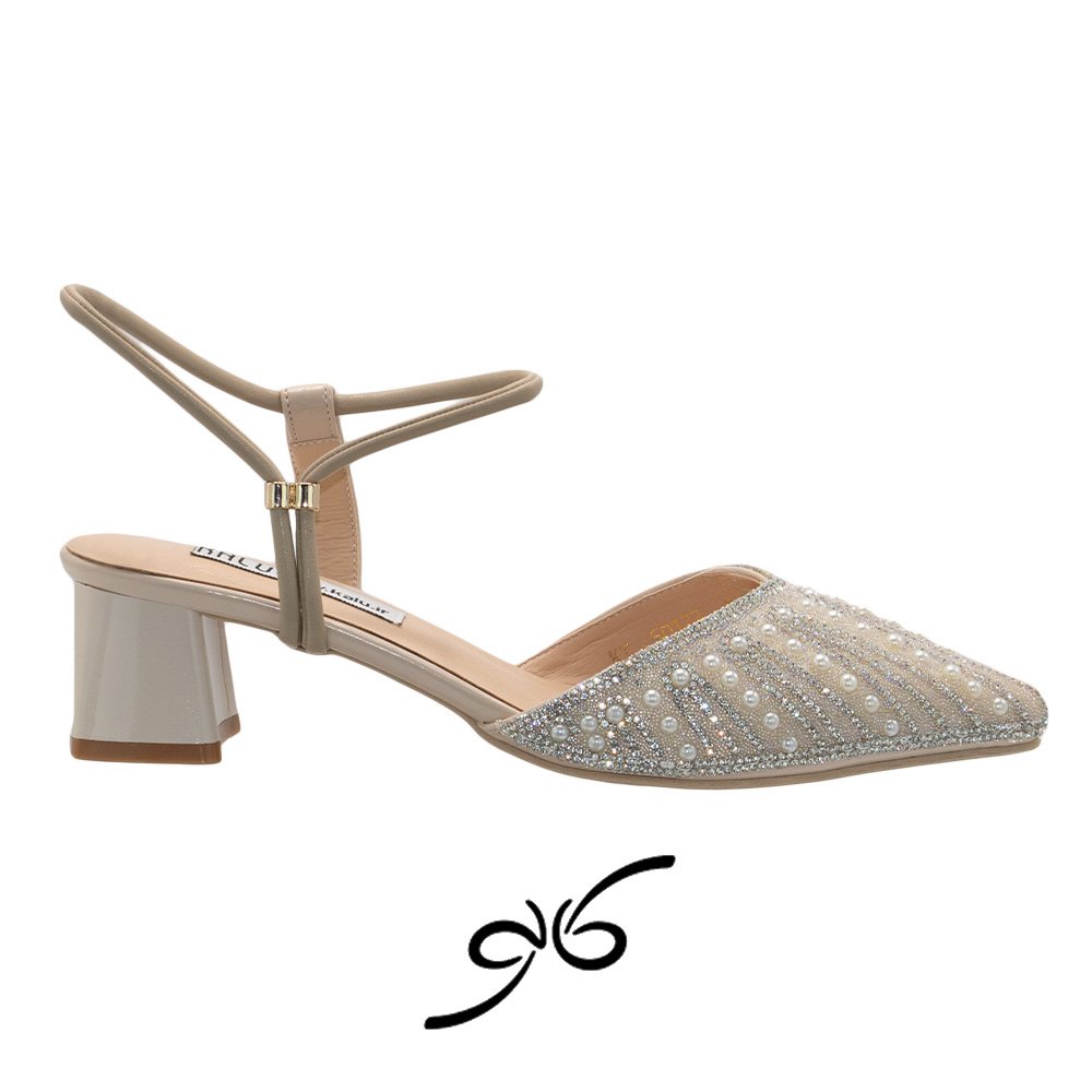 کفش زنانه نگینی مرواریدی پشت باز