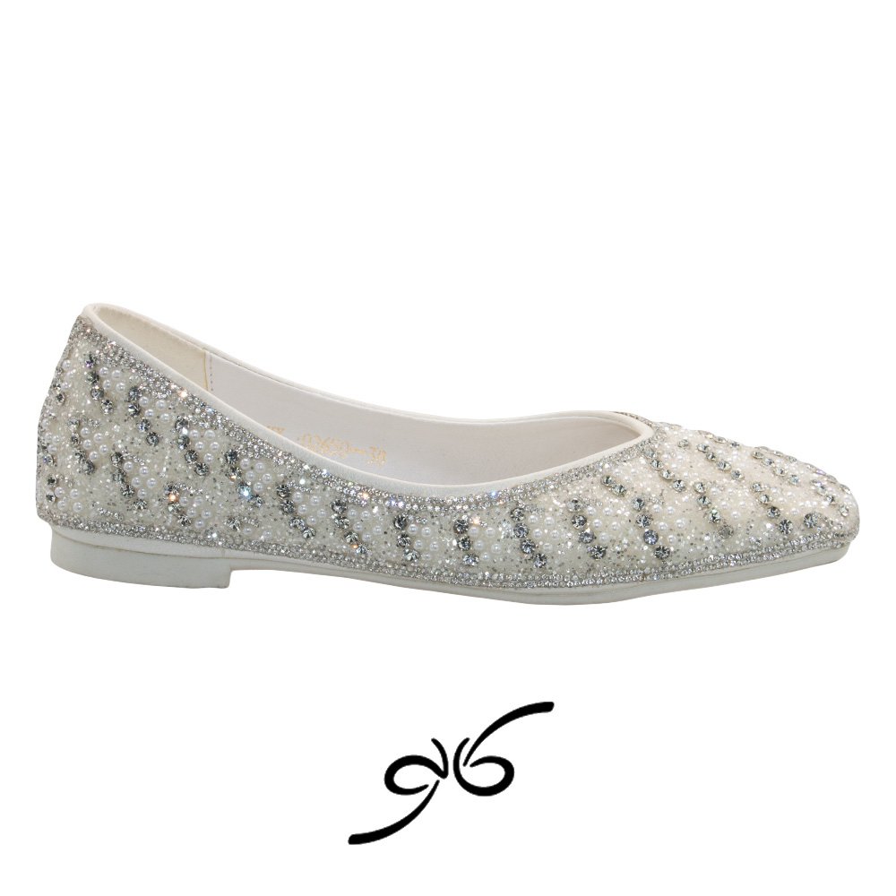 کفش شب زنانه مرواریدی فلت