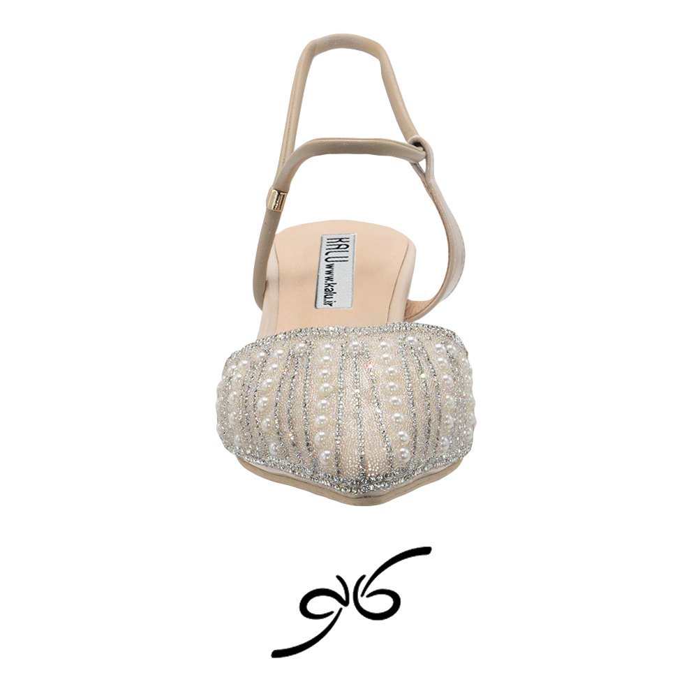 کفش زنانه نگینی مرواریدی پشت باز