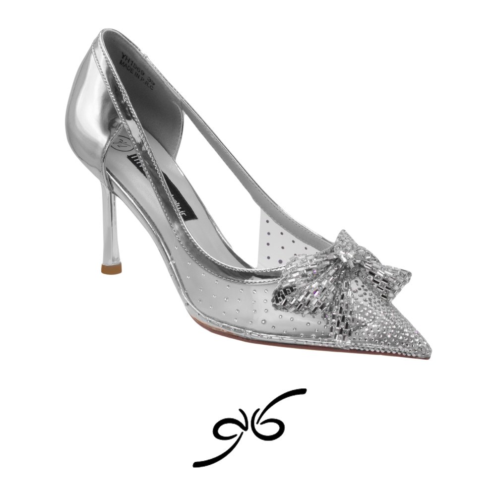 کفش مجلسی زنانه نگینی مدل پاپیونی