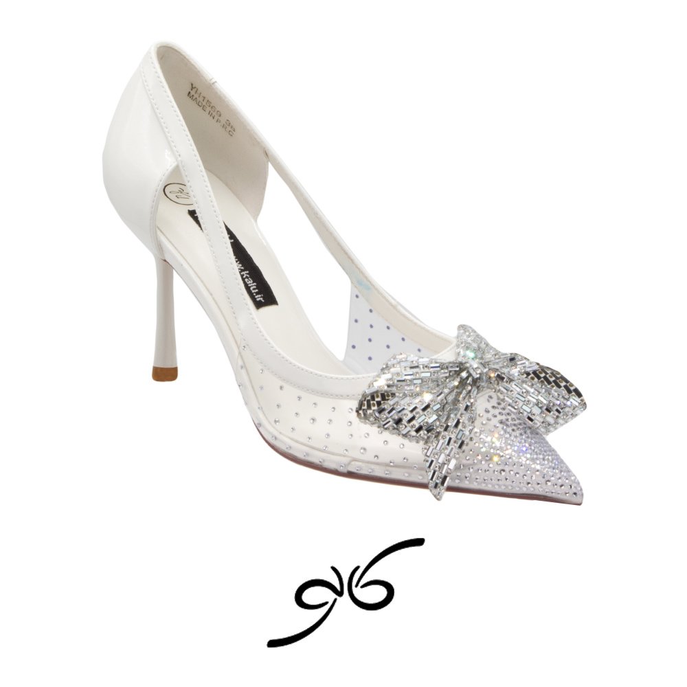 کفش مجلسی زنانه نگینی مدل پاپیونی