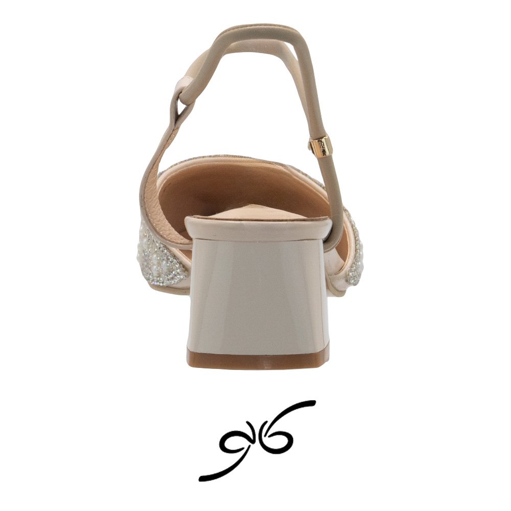 کفش زنانه نگینی مرواریدی پشت باز